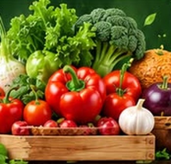 Harvested produce in a crate
